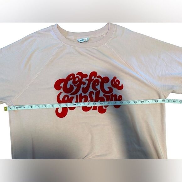 Wildfox- Women’s Coffee & Sunshine Pink Velour Statement Sweatshirt, Plus XXL - Picture 10 of 14